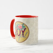 Mug Citation de vers de conception de fleurs de cadeau (Devant gauche)