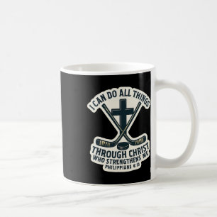 Mug Citation de verset biblique chrétien de hockey sur