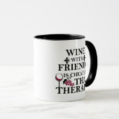 Mug Citation de vin drôle et amis (Devant droit)