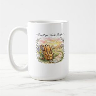 Mug Citation de voyage d'aventure Pack Light Wander Br
