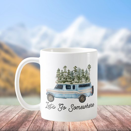 Mug Citation de voyage sur la route de camping Allons 