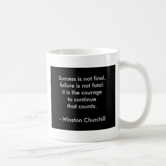 Mug Citation de Winston Churchill; Succès (Droite)