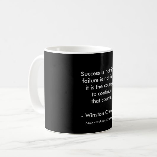 Mug Citation de Winston Churchill ; Succès 2,0 (Devant gauche)