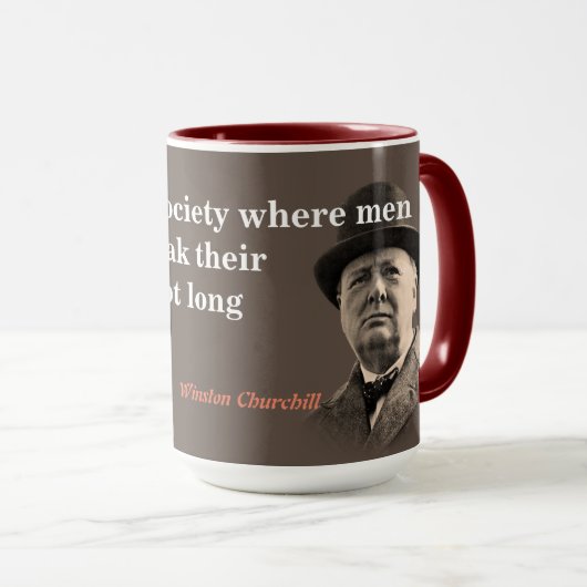 Mug Citation De Winston Churchill Sur La Liberté D'Exp (Devant droit)