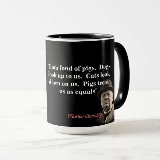 Mug Citation De Winston Churchill Sur Les Cochons (Devant droit)