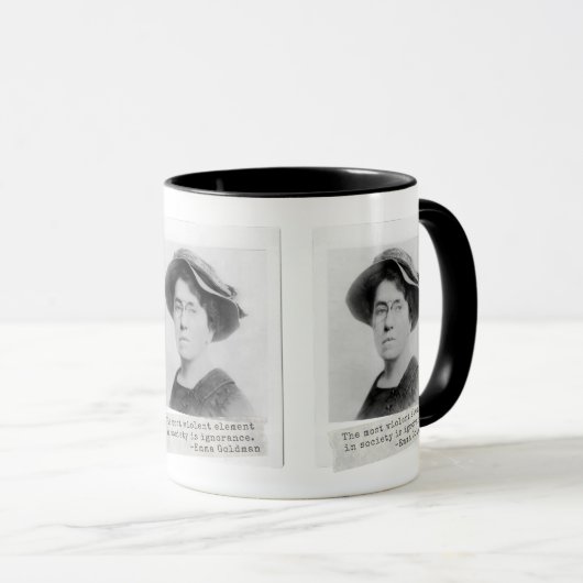 Mug Citation d'Emma Goldman - Ignorance - Activisme fé (Devant droit)