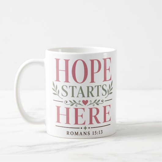 Mug Citation d'encouragement chrétien L'espérance comm (Gauche)