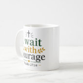 Mug Citation d'encouragement par les Écritures J'atten (Devant gauche)