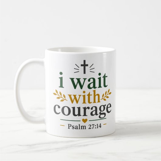 Mug Citation d'encouragement par les Écritures J'atten (Gauche)