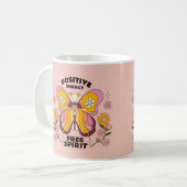 Mug Citation d'énergie positive Fleurs de papillon col (Devant gauche)