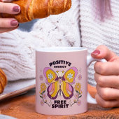 Mug Citation d'énergie positive Fleurs de papillon col