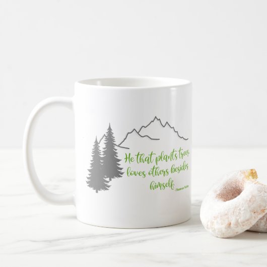 Mug Citation des arbres plantes Thomas Fuller, Graphis (Avec donut)