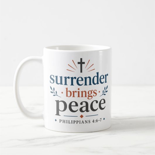Mug Citation d'espérance scripturaire sur la reddition (Gauche)