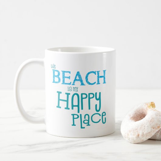 Mug Citation D'Été La Plage Est Mon Heureux Endroit Bl (Avec donut)
