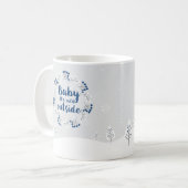 Mug Citation d'hiver "Bébé il fait froid dehors" Café  (Devant gauche)