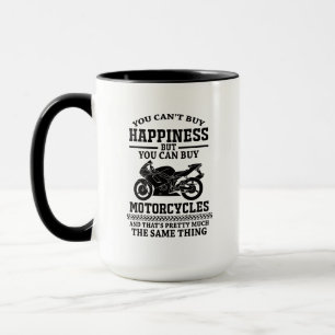 Mug Citation d'humour de moto Bonheur est motocyclette