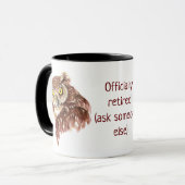 Mug Citation Drôle À La Retraite Officielle Demander À (Devant gauche)