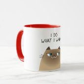 Mug Citation drôle de chat de Siamese (Devant gauche)