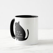Mug Citation drôle de chat noir gros satisfait (Devant gauche)