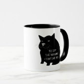 Mug Citation drôle de chat noir gros satisfait (Devant droit)