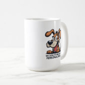 Mug Citation drôle de chien majordome de dessin animé (Devant droit)