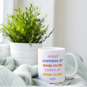 Mug Citation drôle de club de lecture Nom coloré