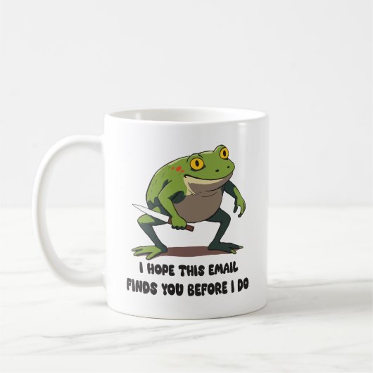 Mug Citation drôle de grenouille avec couteau Mème (Gauche)