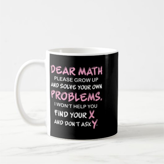 Mug Citation drôle de maths (Gauche)