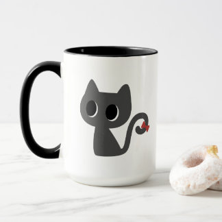 Mug Citation drôle de matin avec un chat noir mignon