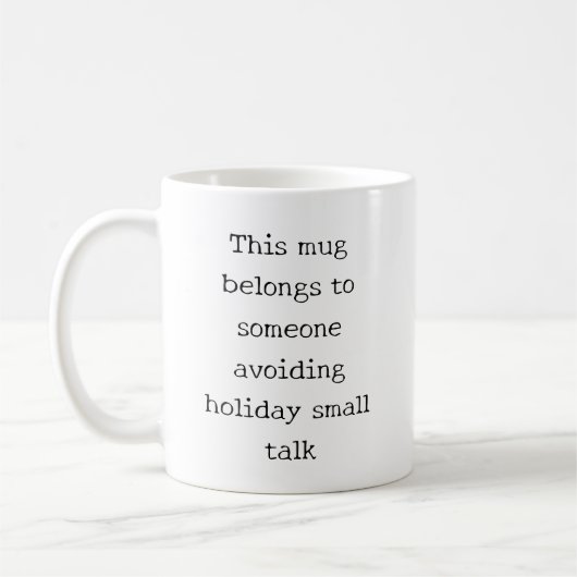 Mug Citation drôle de Noël pour introverti (Gauche)