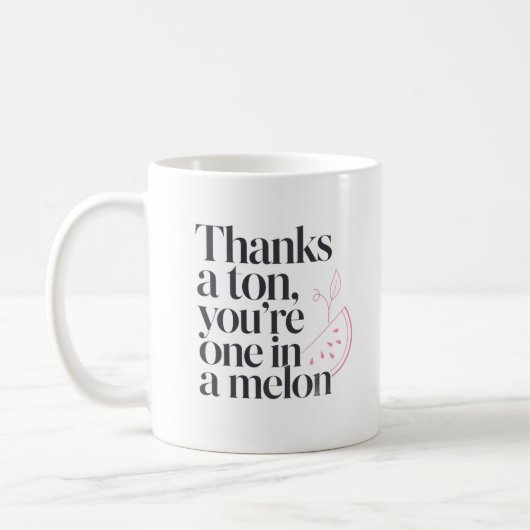 Mug Citation drôle de pastèque pour un collègue absent (Gauche)