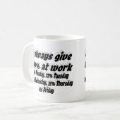 Mug Citation drôle de typographie noire sur l'effort a (Devant gauche)