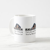 Mug Citation drôle d'Halloween de sorcière pour Trick (Devant gauche)