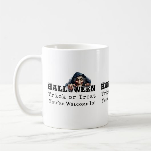 Mug Citation drôle d'Halloween de sorcière pour Trick (Gauche)