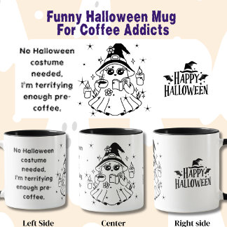 Mug Citation drôle d'Halloween pour les accros au café