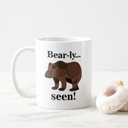 Mug Citation drôle d'humour d'animal d'ours brun (Avec donut)
