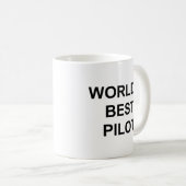 Mug Citation drôle du meilleur pilote du monde avec du (Devant droit)