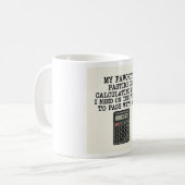 Mug Citation drôle d'une calculatrice d'examen final d (Devant gauche)