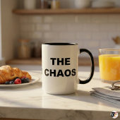 Mug Citation drôle Embrasser le chaos bicolore