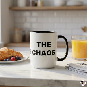 Mug Citation drôle Embrasser le chaos bicolore
