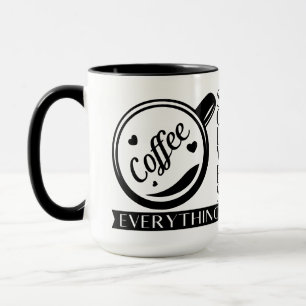 Mug Citation drôle en noir et blanc sur le café résout