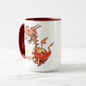 Mug Citation Drôle Et Mignonne De Dragon Rouge Feu (Devant gauche)
