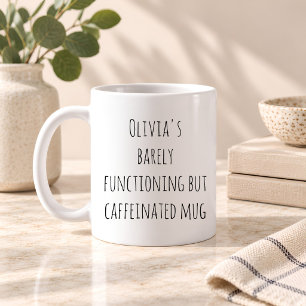 Mug Citation drôle et paresseuse sur la caféine avec n
