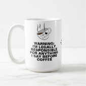 Mug Citation Drôle (Mème de caféine, Blague) Monogramm (Gauche)