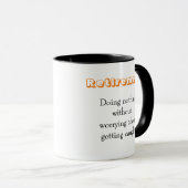 Mug Citation Drôle Retraitée Sans S'Inquiéter (Devant droit)