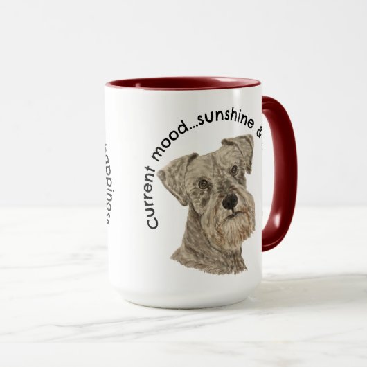 Mug Citation drôle Schnauzer Miniature Aquarelle (Devant droit)