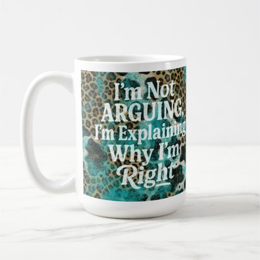 Mug Citation drôle sur impression léopard (Gauche)
