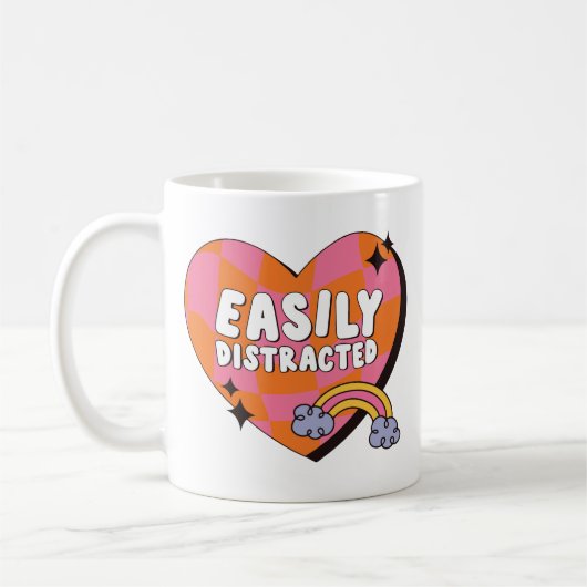 Mug Citation drôle sur le TDAH facilement distrait (Gauche)