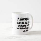 Mug Citation drôle sur l'effort de travail en typograp (Devant droit)