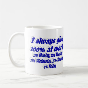 Mug Citation drôle sur l'effort de travail en typograp